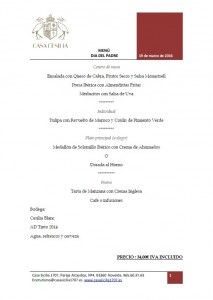 MENU DIA DEL PADRE