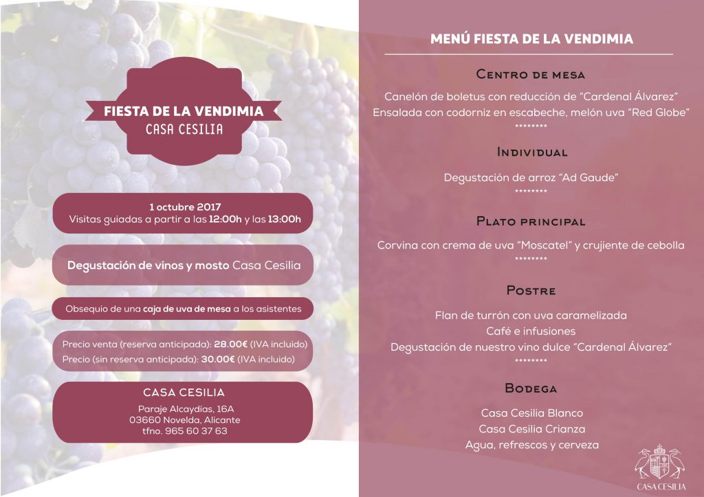Casa Cesilia celebrará su Fiesta de la Vendimia el próximo 1 de octubre