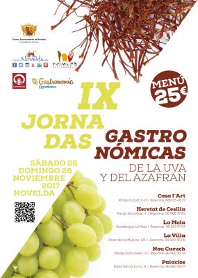 Menú especial para celebrar las IX Jornadas Gastronómicas de la Uva y el Azafrán