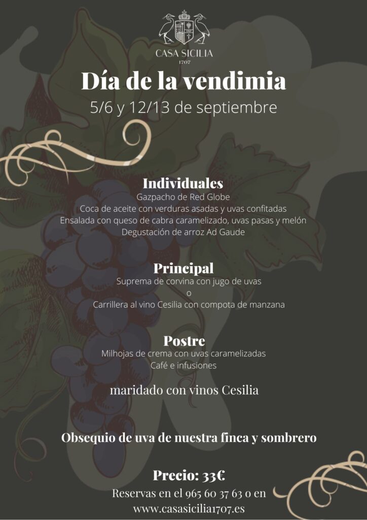 Casa Sicilia celebrará su Día de la Vendimia los dos primeros fines de semana de septiembre