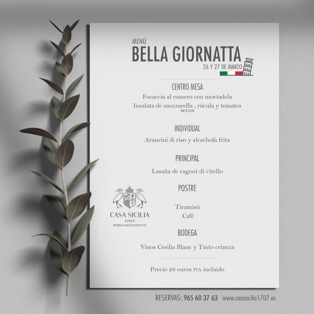menú bella giornatta
