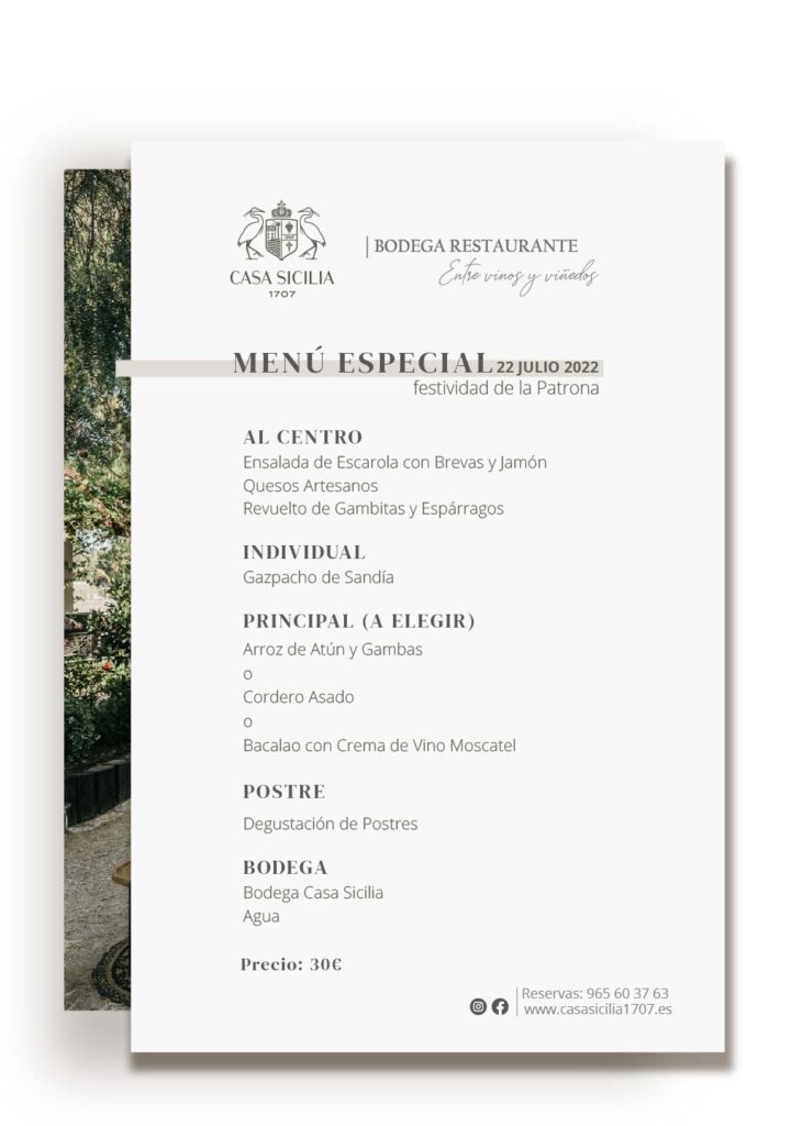 web menu patrona
