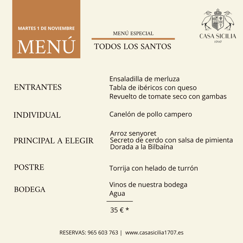 Celebra el Día de Todos los Santos en Casa Sicilia.