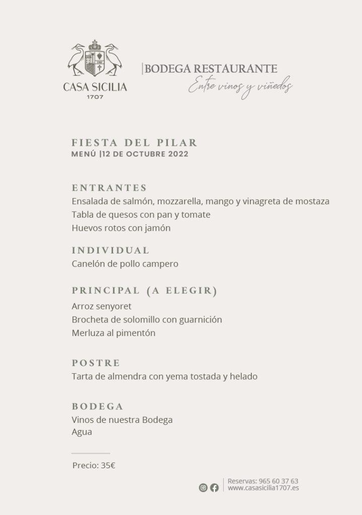 Celebra la fiesta del Pilar en Casa Sicilia