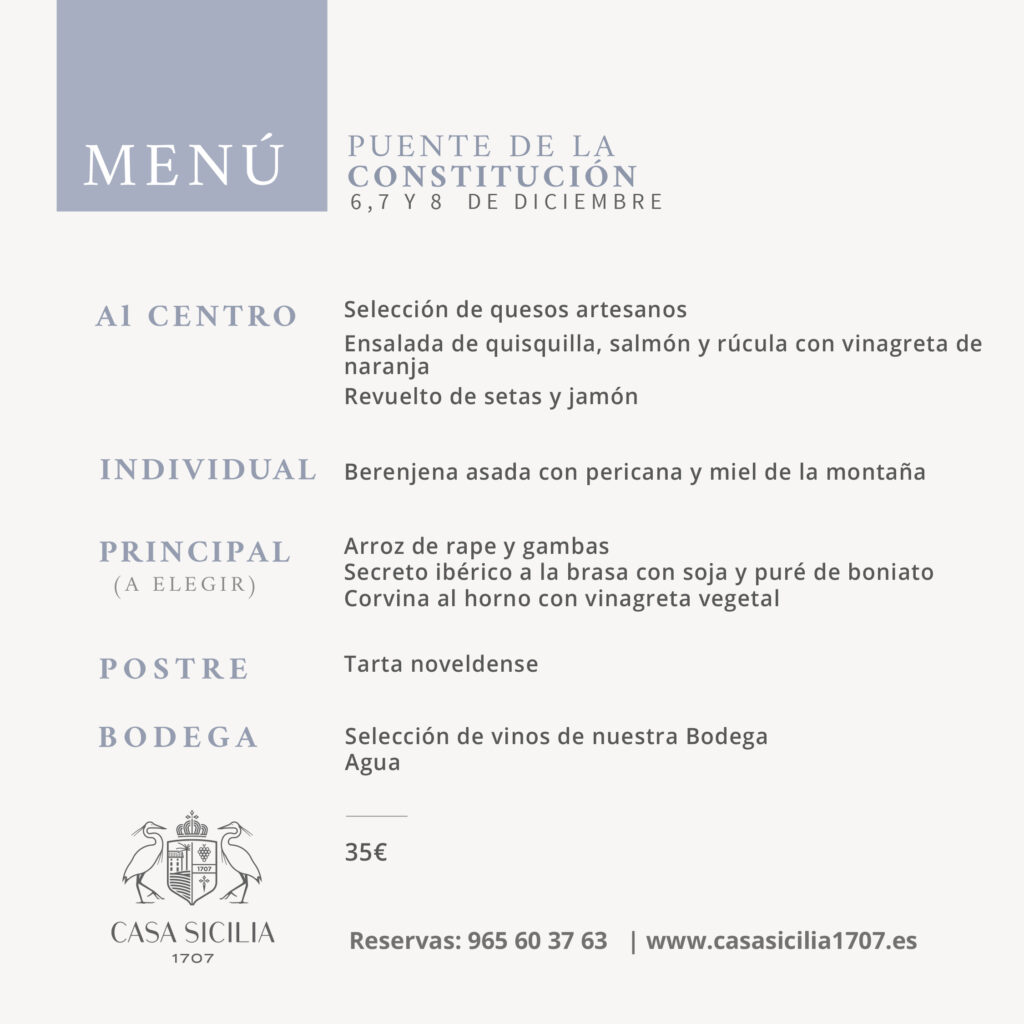 Celebra el puente de diciembre en Casa Sicilia