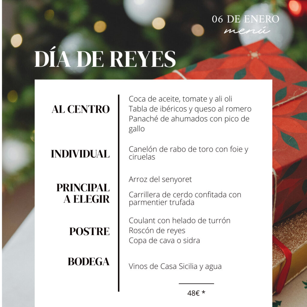 Los Reyes Magos llegan a Casa Sicilia con un menú especial