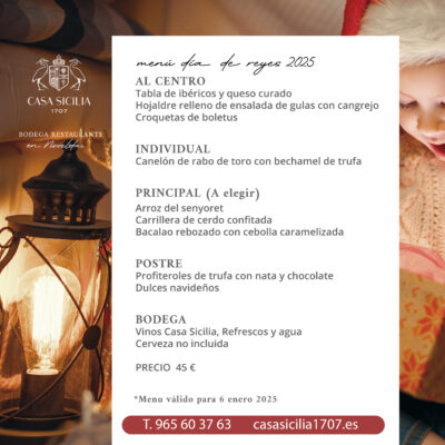 Menú Día de Reyes 2025 en Casa Sicilia: Una Fiesta de Sabores