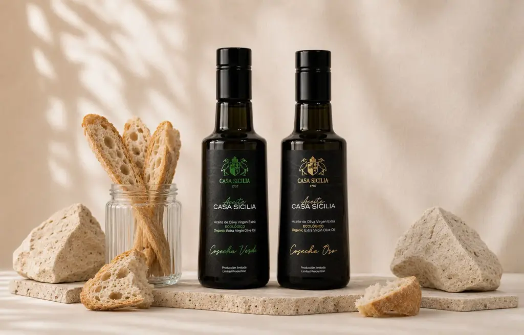 Aceites de oliva virgen extra Casa Sicilia para la cata