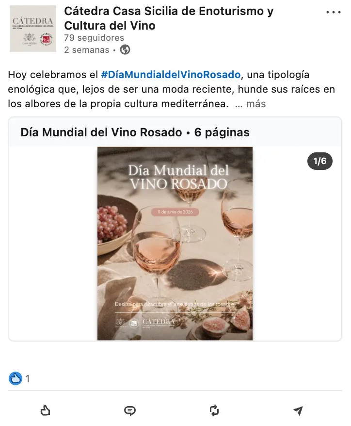 Publicación de LinkedIn: Día Mundial del Vino Rosado