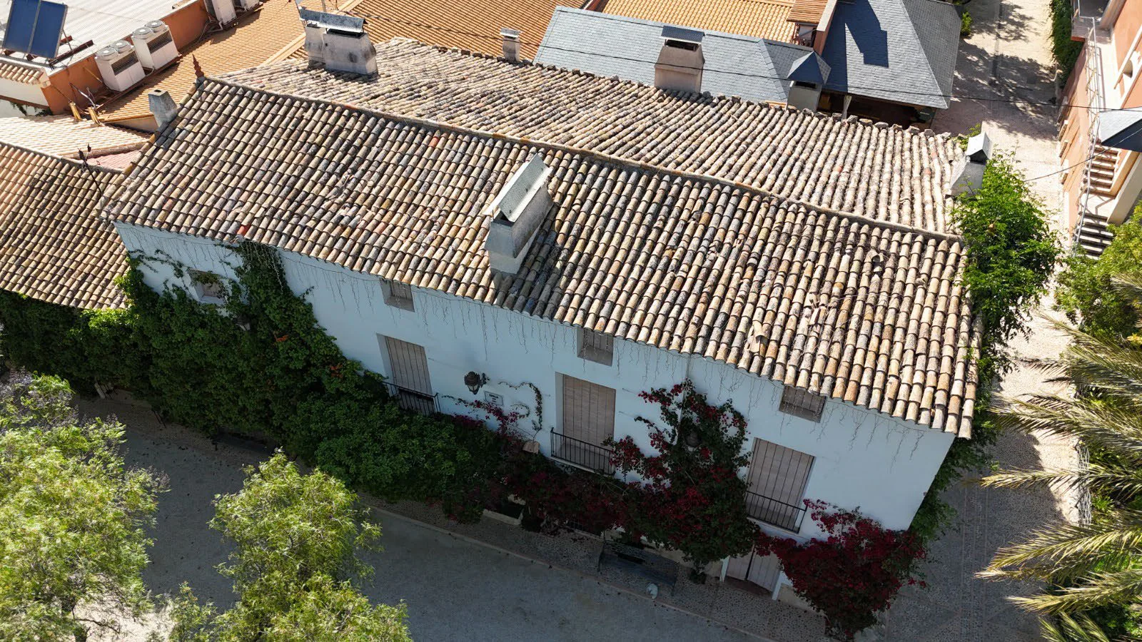 Vista aérea de la casa de labor de Casa Sicilia