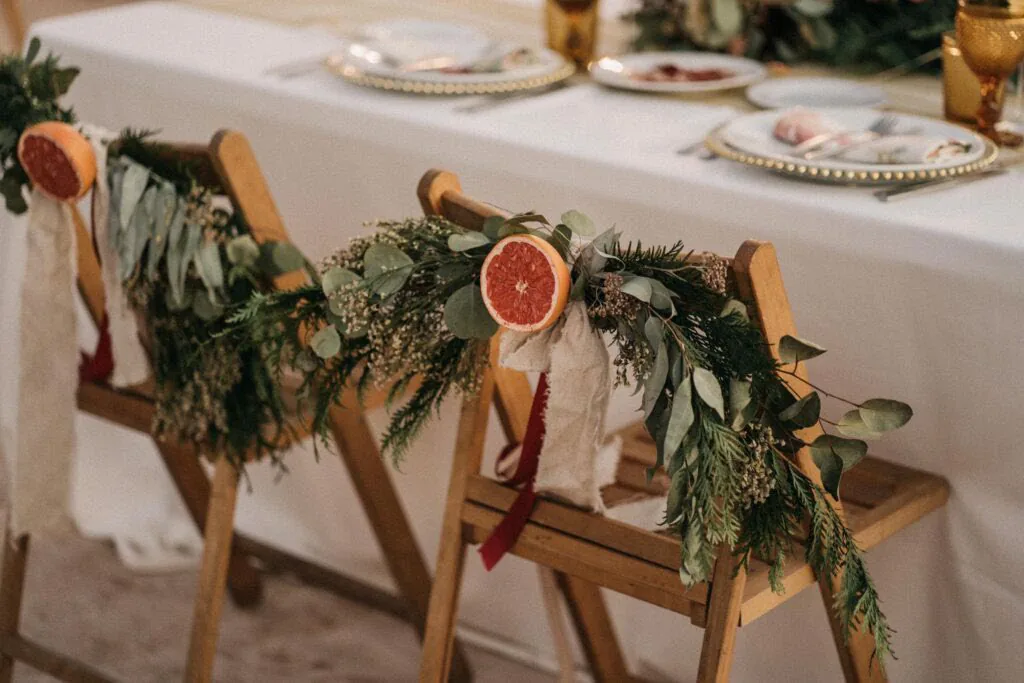 Mesa de banquete decorada para una boda en Casa Sicilia